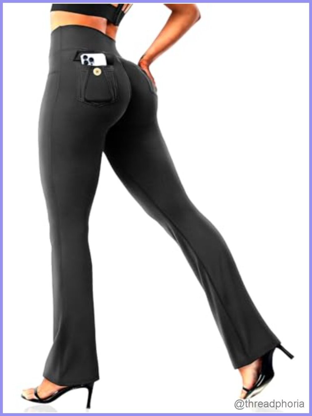 High Waisted Yoga Pants with Pockets - 70% Nylon 30% Spandex - Athletic Work